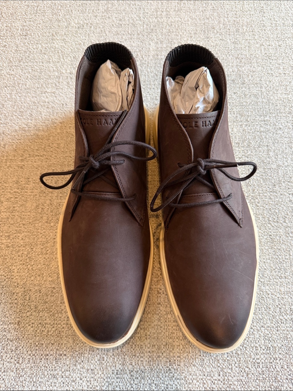 Cole Haan Original Grand Mens Suede Dark Brown Leather Chukka Boots NWOB